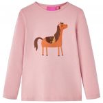 Tricou pentru copii cu mâneci lungi, roz deschis, 104