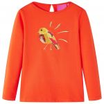 Tricou de copii cu mâneci lungi, portocaliu închis, 128