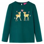 Tricou de copii cu mâneci lungi verde închis 116