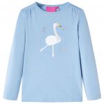 Tricou copii cu mâneci lungi, albastru deschis, 116