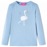 Tricou copii cu mâneci lungi, albastru deschis, 140