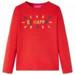 Tricou pentru copii cu mâneci lungi, roșu, 128