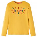 Tricou de copii cu mâneci lungi, ocru închis, 104
