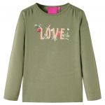 Tricou pentru copii cu mâneci lungi, kaki, 116