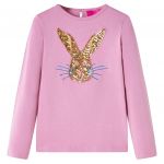 Tricou pentru copii cu mâneci lungi, roz ars, 140