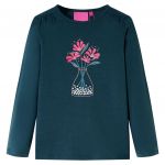 Tricou de copii cu mâneci lungi, verde închis, 116