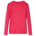 Tricou pentru copii cu mâneci lungi, roz aprins, 128