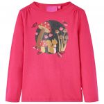 Tricou pentru copii cu mâneci lungi, roz aprins, 116