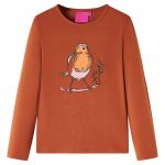 Tricou pentru copii cu mâneci lungi, coniac, 140