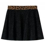 Fusta de copii cu talie tip leopard, negru, 116
