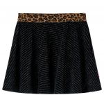 Fusta de copii cu talie tip leopard, negru, 128