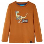 Tricou pentru copii cu mâneci lungi, coniac, 140