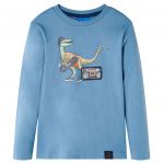 Tricou de copii cu mâneci lungi albastru mediu 92