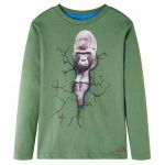 Tricou de copii cu mâneci lungi, kaki deschis, 128