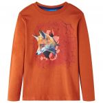 Tricou de copii cu mâneci lungi ruginiu deschis, 128