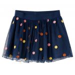 Fustă pentru copii din tul cu buline, bleumarin, 104