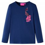 Tricou pentru copii cu mâneci lungi, bleumarin, 116