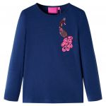 Tricou pentru copii cu mâneci lungi, bleumarin, 140