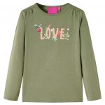 Tricou pentru copii cu mâneci lungi, kaki, 104
