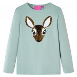 Tricou copii cu mâneci lungi verde mentă mediu 92