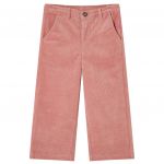 Pantaloni pentru copii din velur, roz antichizat, 116