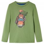 Tricou pentru copii cu mâneci lungi, kaki deschis, 92