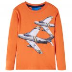 Tricou de copii cu mâneci lungi, portocaliu închis, 140
