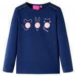 Tricou pentru copii cu mâneci lungi, bleumarin, 140