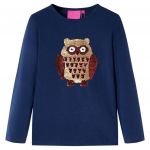 Tricou pentru copii cu mâneci lungi, bleumarin 140