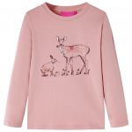 Tricou de copii cu mâneci lungi, roz, 104