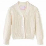 Cardigan pentru copii tricotat, alb zăpadă, 104
