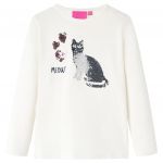 Tricou de copii cu mâneci lungi, ecru, 104