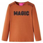 Tricou pentru copii cu mâneci lungi, coniac, 128