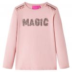 Tricou de copii cu mâneci lungi roz deschis 92