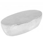 vidaXL Măsuță cafea, argintiu, 100x50x28 cm aluminiu bătut la ciocan