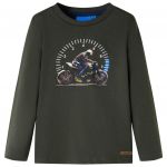 Tricou cu mâneci lungi pentru copii, kaki, 128