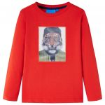 Tricou pentru copii cu mâneci lungi, roșu, 104