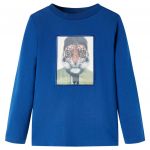 Tricou de copii cu mâneci lungi, albastru închis, 92