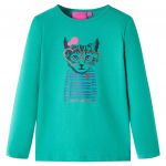 Tricou de copii cu mâneci lungi, verde aprins, 116