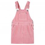 Rochie salopetă pentru copii, velur, roz deschis, 128
