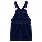 Rochie salopetă pentru copii, velur, bleumarin, 104