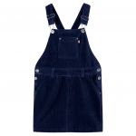 Rochie salopetă pentru copii, velur, bleumarin, 128