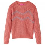 Pulover pentru copii tricotat, roz mediu, 116