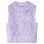 Vestă pulover pentru copii tricotată, liliac deschis, 140