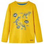 Tricou pentru copii cu mâneci lungi, ocru, 140