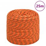 vidaXL Frânghie de barcă, portocaliu, 10 mm, 25 m, polipropilenă
