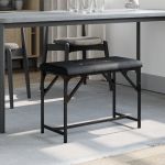 vidaXL Bancă de bucătărie, negru, 62x32x45 cm, oțel și textil