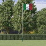 vidaXL Steag Italia și stâlp din aluminiu, 6,23 m