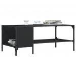 vidaXL Măsuță de cafea cu raft, negru, 100x51x40 cm, lemn