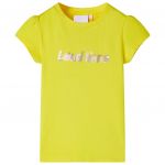 Tricou de copii mâneci tip șapcă galben aprins 92